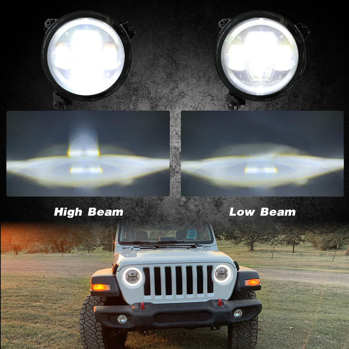 TOPCITY 9 inch LED Headlights with DRL & Amber Turn Signal for 2018-2024 Jeep Wrangler JL/JLU Jeep JT Gladiator (2Pcs/Set)