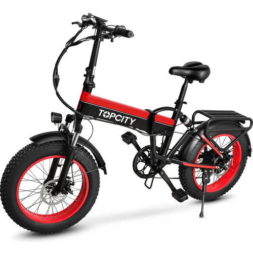 TOPCITY Electric Bike for Adults 750W 48V Foldable Electric Bicycle with Shimano 7-Speed Gear 20