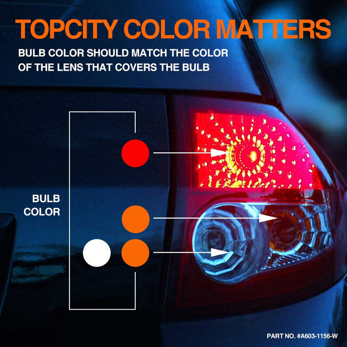 66-SMD 2016 1156 Canbus LED Bulbs For Turn Signal, Tail/Brake Light, Backup/Reverse or Daytime Running Light/DRL