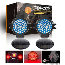 Load image into Gallery viewer, Topcity 1156 Red Premium LED Rear Turn Signals Inserts for HD Motorcycles, 3-1/4” Flat bulbs