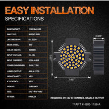 Load image into Gallery viewer, topcity HD flat 1156 bulb specifications,1156 led bulb,1156 led,led turn signal,motorcycle turn signals,blinker light,motorcycle indicators,sequential turn signals,turn signal lights,harley led turn signals,bau15s led,motorcycle led turn signals,motorcycle blinkers,led motorcycle indicators,led blinkers,harley turn signal,kellermann blinkers,led turn signal lights,H903 1156 ba15s 7506 1141 48smd 2835 Amber LED Turn Signal manufacturer exporter