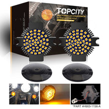 Load image into Gallery viewer, topcity HD flat 1156 bulb,1156 led bulb,1156 led,led turn signal,motorcycle turn signals,blinker light,motorcycle indicators,sequential turn signals,turn signal lights,harley led turn signals,bau15s led,motorcycle led turn signals,motorcycle blinkers,led motorcycle indicators,led blinkers,harley turn signal,kellermann blinkers,led turn signal lights,H903 1156 ba15s 7506 1141 48smd 2835 Amber LED Turn Signal manufacturer exporter