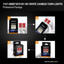 Load image into Gallery viewer, 1157 Canbus Free 4-SMD 3570 360-Degree Shine White LED Bulbs For Turn Signal, Tail/Brake Light, Backup/Reverse or Daytime Running Light/DRL