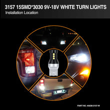 Load image into Gallery viewer, 3157 15smd 3030 lights photo,3157 bulb,3157 led bulb,3057 bulb,3157 led,sylvania 3157,3157 switchback led,3157k bulb,4157 bulb,3157k,3457 bulb,3057 led bulb,3057k bulb,4157na bulb,4114 led bulb,3157a led bulb,4114 bulb,3757a bulb,3157 led bulb amber,3047 bulb,4057 bulb,3157 light bulb,p27 bulb,3157 turn signal bulb,3157 led bulb white,a636 3157 p27w 3057 3157k 4157 3457 4114 15smd 3030 white high power led manufacturer exporter