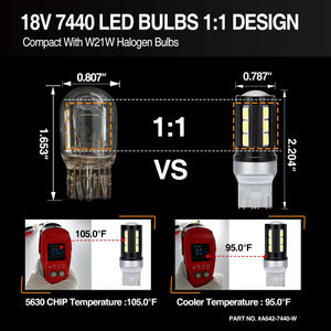 21-SMD 5630 7440  LED Bulbs For Turn Signal, Tail/Brake Light, Backup/Reverse or Daytime Running Light/DRL