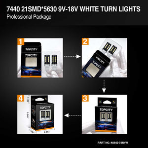 21-SMD 5630 7440  LED Bulbs For Turn Signal, Tail/Brake Light, Backup/Reverse or Daytime Running Light/DRL