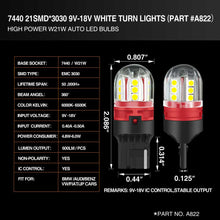 Load image into Gallery viewer, a822 7440 bulb specifications,7440 bulb,7440 led bulb,wy21w bulb,7444na led bulb,w21w led bulb,sylvania 7440,7440na,7444 led bulb,7440a led bulb,7440 light bulb,7444na led,7440 t20,7440 brake light bulb,7440 led reverse bulb,t20 led light bulb,7440 turn signal bulb,w21w 7440 bulb,t20 7440 led bulb,7440 12v 21w,a822 7440 w21w 7440na 7442 7443 7444 21smd 3030 white high power led manufacturer,exporter
