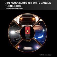 Load image into Gallery viewer, 7440 4smd 3570 white canbus bulb installation on cars,7440 led bulb,wy21w bulb,7444na led bulb,w21w led bulb,sylvania 7440,7440na,7444 led bulb,7440a led bulb,7440 light bulb,7444na led,7440 t20,7440 brake light bulb,7440 led reverse bulb,t20 led light bulb,7440 turn signal bulb,w21w 7440 bulb,t20 7440 led bulb,7440 12v 21w,a903 7440 w21w 7440na 7442 7443 7444 4smd 3570 white high power led manufacturer,exporter