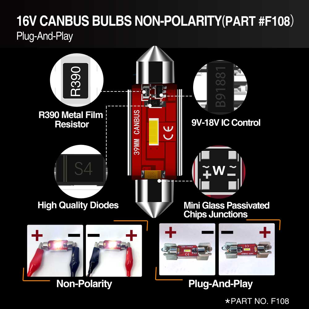2PCS C5W LED Bulb CANBUS 12V – Kro Car&3d products