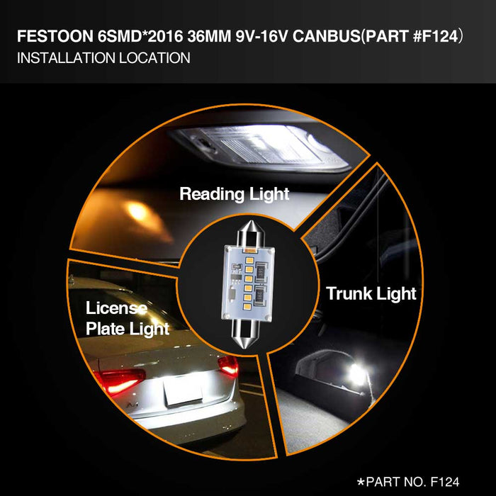 6-SMD 2016 36mm Festoon c5w White Euro Error Free Canbus LED Bulbs For Dashboards,indication solve Canbus errror codes