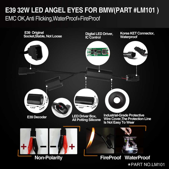 topcity led angel eye,e39 led angel eye,bmw e39 led angel eyes,bmw e39 angel eye bulb,bmw e39 cotton angel eyes,bmw e39 angel eye bulb replacement,e39 halo bulb,e39 rgb angel eyes,lm101 e39 32w led angel eye manufacturer,exporter with a factory in china.