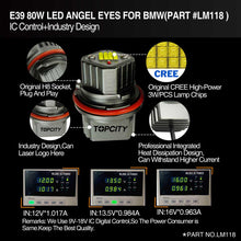 Load image into Gallery viewer, topcity led angel eye,e39 led angel eye,bmw e39 led angel eyes,bmw e39 angel eye bulb,bmw e39 cotton angel eyes,bmw e39 angel eye bulb replacement,e39 halo bulb,e39 rgb angel eyes,lm118 e39 80w led angel eye manufacturer,exporter with a factory in china.