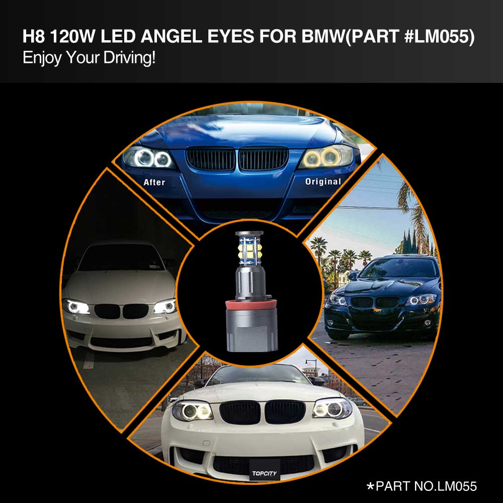 h8 120w led angel eyes for