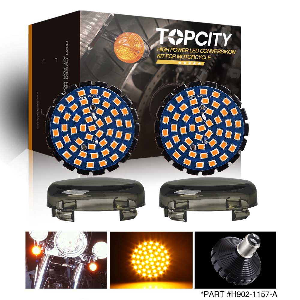 1157 Amber-Topcity 2” Bullet Style Front LED Turn Signal w
