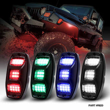 Load image into Gallery viewer, r820 4 pods rock lights,rock lights for trucks,led rock lights,topcity mictuning rock lights,RGBW rock lights,rock lights jeep,best rock lights,best rock lights for trucks,brightest rock lights,rgbw rock lights,rock lights for utv,rock lights for atv,5150 rock lights,rock lights 4x4,rgbw led rock lights,rock led,red rock lights,pure white rock lights,jeep wrangler rock lights,amber rock lights,rock lights for cars,topcity r820 4 pods rgbw led rock lights for turcks jeep atv utv cars