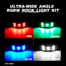 Load image into Gallery viewer, r820 4 pods ultra-wide angle rgbw rock lights,rock lights for trucks,led rock lights,topcity mictuning rock lights,RGBW rock lights,rock lights jeep,best rock lights,best rock lights for trucks,brightest rock lights,rgbw rock lights,rock lights for utv,rock lights for atv,5150 rock lights,rock lights 4x4,rgbw led rock lights,rock led,red rock lights,pure white rock lights,jeep wrangler rock lights,amber rock lights,rock lights for cars,topcity r820 4 pods rgbw led rock lights for turcks jeep atv utv cars