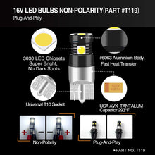 Load image into Gallery viewer, t10 led bulb,w5w bulb,194 led bulb,t10 bulb,w5w led bulb,501 bulb,t10 light bulb,168 led bulb,194 light bulb,501 led bulb,2825 led bulb,194 bulbs,t10 led light bulb,194 led bulb blue,w5w light bulb,t10 wedge led bulb,168 bulbs,158 led bulb,194 light bulb led,168 light bulb led,194 bulb led replacement,t119 t10 168 194 501 w5w 5smd 3030 led bulb manufacturer,exporter