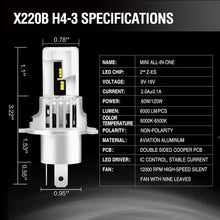 Load image into Gallery viewer, TOPCITY ALL-IN-ONE H4 led headlight bulb kit high power output,new h4 led headlight bulbs,h4 led bulb,h4 led headlight kit,also named 9003 led bulb,9003 headlight bulb,topcity produce best novsight h4,h4 led headlight,h4 bulbs,also h4 led led bulb for bike and h4 led bulb motorcycle,brightest h4 headlight bulbs,sylvania,nighteye h4 led bulb,24v h4 headlight bulb,hs1 bulb led replacement