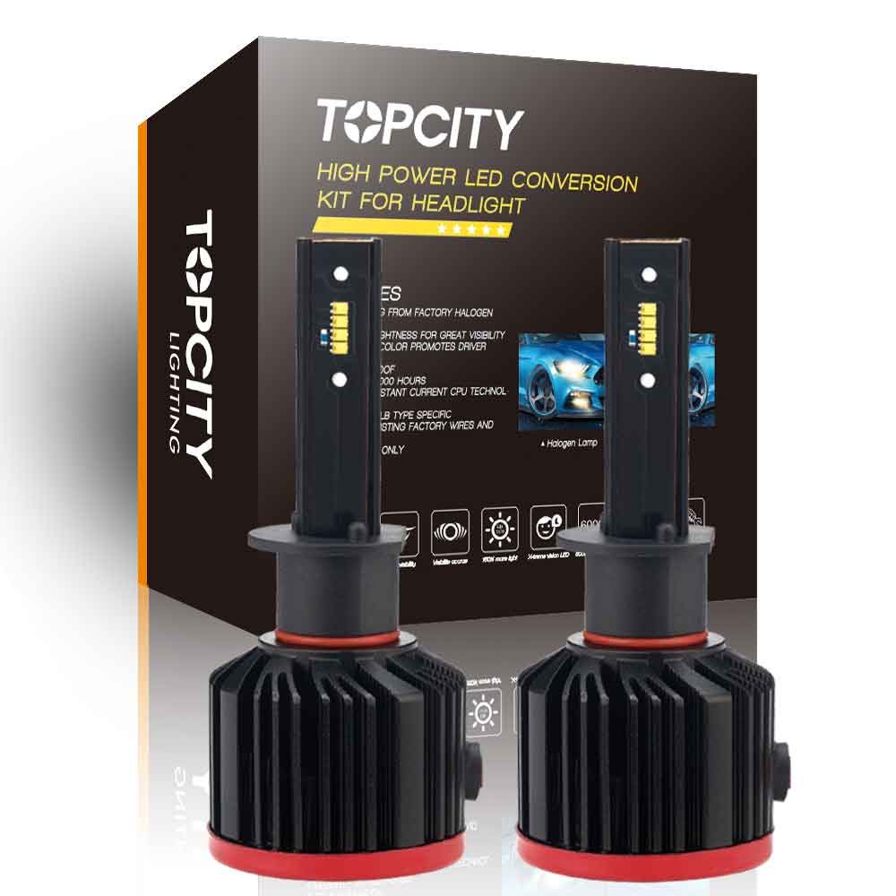 TOPCITY Fan G12 - H1 6,000+ Lumen Led Headlight Bulb Conversion Kit