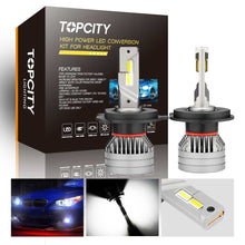 Load image into Gallery viewer, topcity new high power 45w h4 led headlight bulbs,high power 45w h4 led   bulb,high power 45w h4 led headlight kit,also named 9003 led bulb,9003   headlight bulb,topcity produce best high power 45w novsight h4,high   power 45w h4 led headlight,high power 45w h4 bulbs,also high power 45w   h4 led led bulb for bike and h4 led bulb motorcycle,brightest h4   headlight bulbs,sylvania,high power 45w nighteye h4 led bulb,24v h4   headlight bulb,high power 45w hs1 bulb led replacement