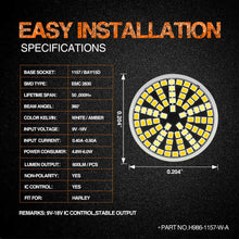 Load image into Gallery viewer, topcity h986 1157 bulb white+amber led turn signals bulbs specifications,1157 led bulb,1157 led,led turn signal,motorcycle turn signals,blinker light,motorcycle indicators,sequential turn signals,turn signal lights,harley led turn signals,bay15d led,motorcycle led turn signals,motorcycle blinkers,led motorcycle indicators,led blinkers,harley turn signal,kellermann blinkers,led turn signal lights,H902 1157 bay15d 1493 2057 2357 2397 7528 48smd 2835 white Amber LED Turn Signal manufacturer exporter