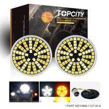 Load image into Gallery viewer, topcity h986 1157 bulb white+amber led turn signals bulbs,1157 led bulb,1157 led,led turn signal,motorcycle turn signals,blinker light,motorcycle indicators,sequential turn signals,turn signal lights,harley led turn signals,bay15d led,motorcycle led turn signals,motorcycle blinkers,led motorcycle indicators,led blinkers,harley turn signal,kellermann blinkers,led turn signal lights,H902 1157 bay15d 1493 2057 2357 2397 7528 48smd 2835 white Amber LED Turn Signal manufacturer exporter