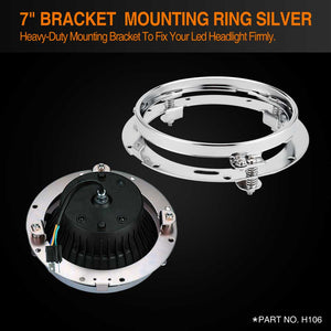 topcity silver 7 inch round headlight ring mounting bracket for harley davidson